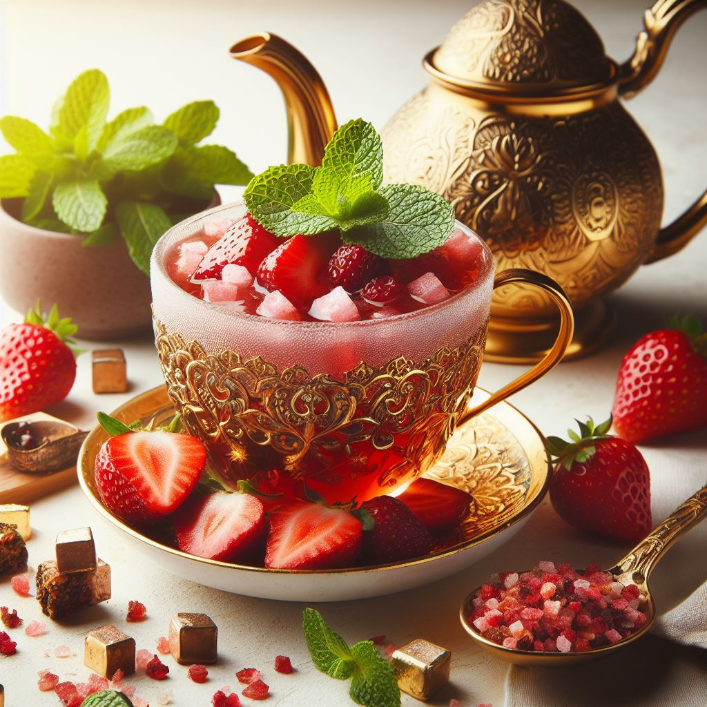 The Delightful Harmony of Aristocratish Loose Leaf Mint Tea and Fresh Strawberries