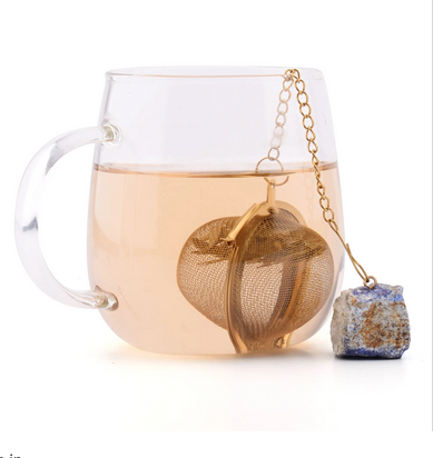 Aristocratish Loose Leaf Mesh Strainers/Infusers with Raw Stones - The Aristocratish Tea Company, Loose Leaf Tea, Aristocratish Tea, Premium Tea, Tea, Hot Brewed Tea, Cold Brewed Tea, Iced Te