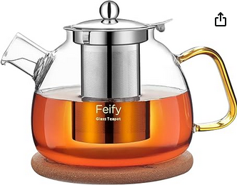 Glass Teapot with Removable Infuser - The Aristocratish Tea Company, Loose Leaf Tea, Aristocratish Tea, Premium Tea, Tea, Hot Brewed Tea, Cold Brewed Tea, Iced Tea, Tea